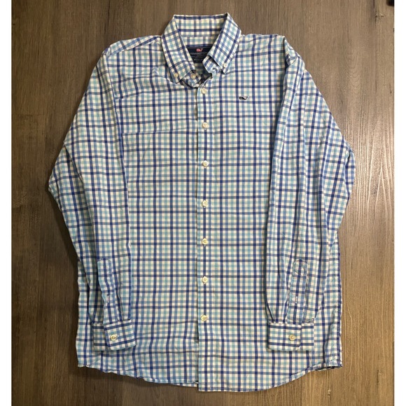 Vineyard Vines Other - Vineyard Vines Button Down Shirt Mens XL Blue Gingham Whale Shirt Cotton LS